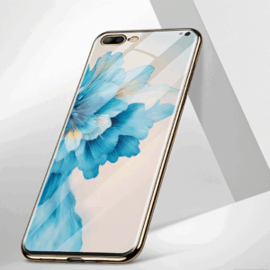 Qicai Phone Care Blue Rhyme Glazed Phone Case