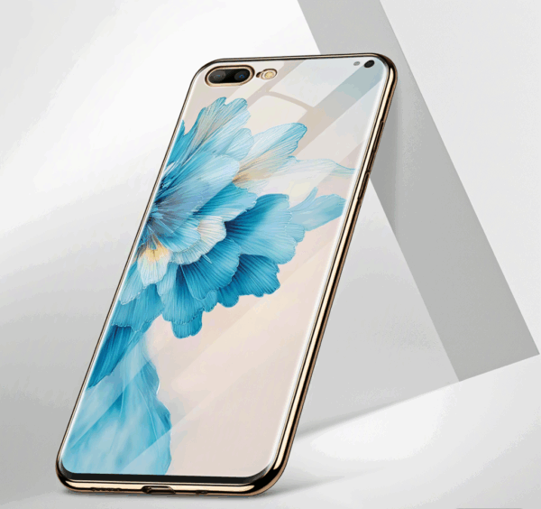 Qicai Phone Care Blue Rhyme Glazed Phone Case