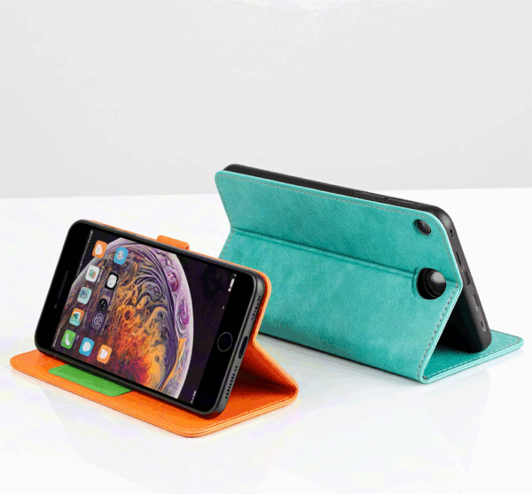 Mobile phone holder style leather phone protective case