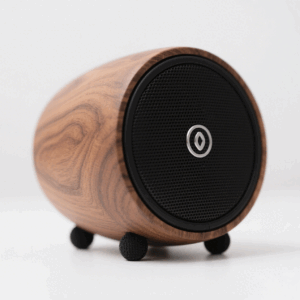 Portable subwoofer speaker with original wood grain